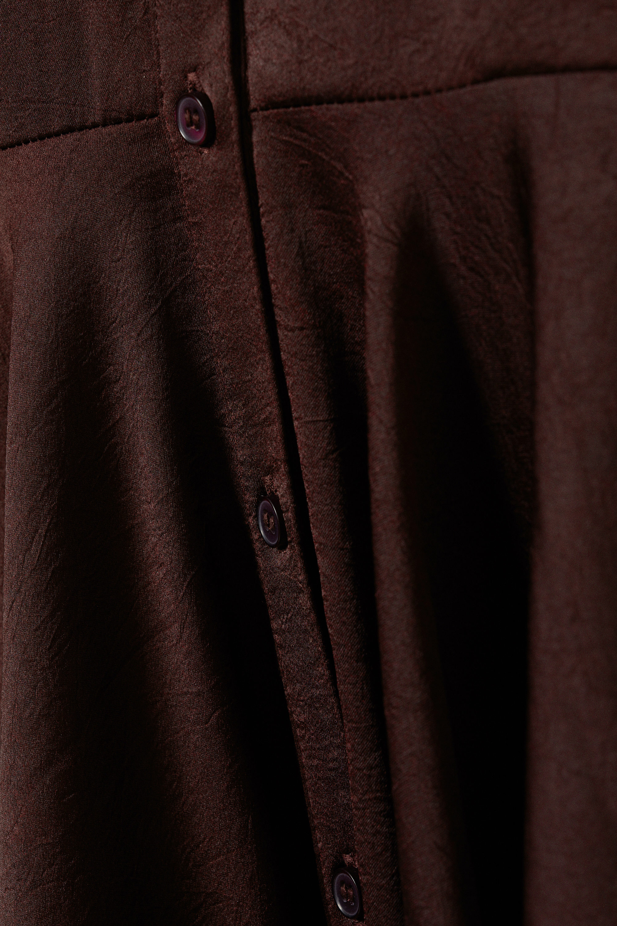 Dark Plum - Long-Sleeved Fit-and-Flare Mini Dress - 5