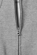 Grau meliert - Cutline-Hoodie mit Raglanärmeln und Reißverschluss - 4