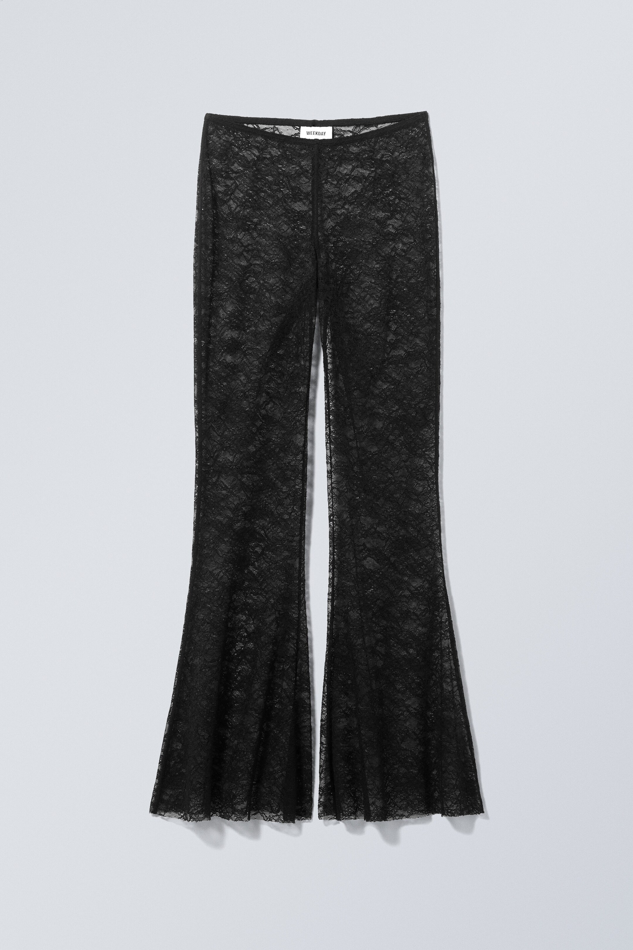 Black - Mina Flared Lace Trousers - 0