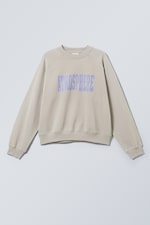 Atmosphere zacht taupe - Regular fit sweatshirt met graphic en raglanmouwen - 0