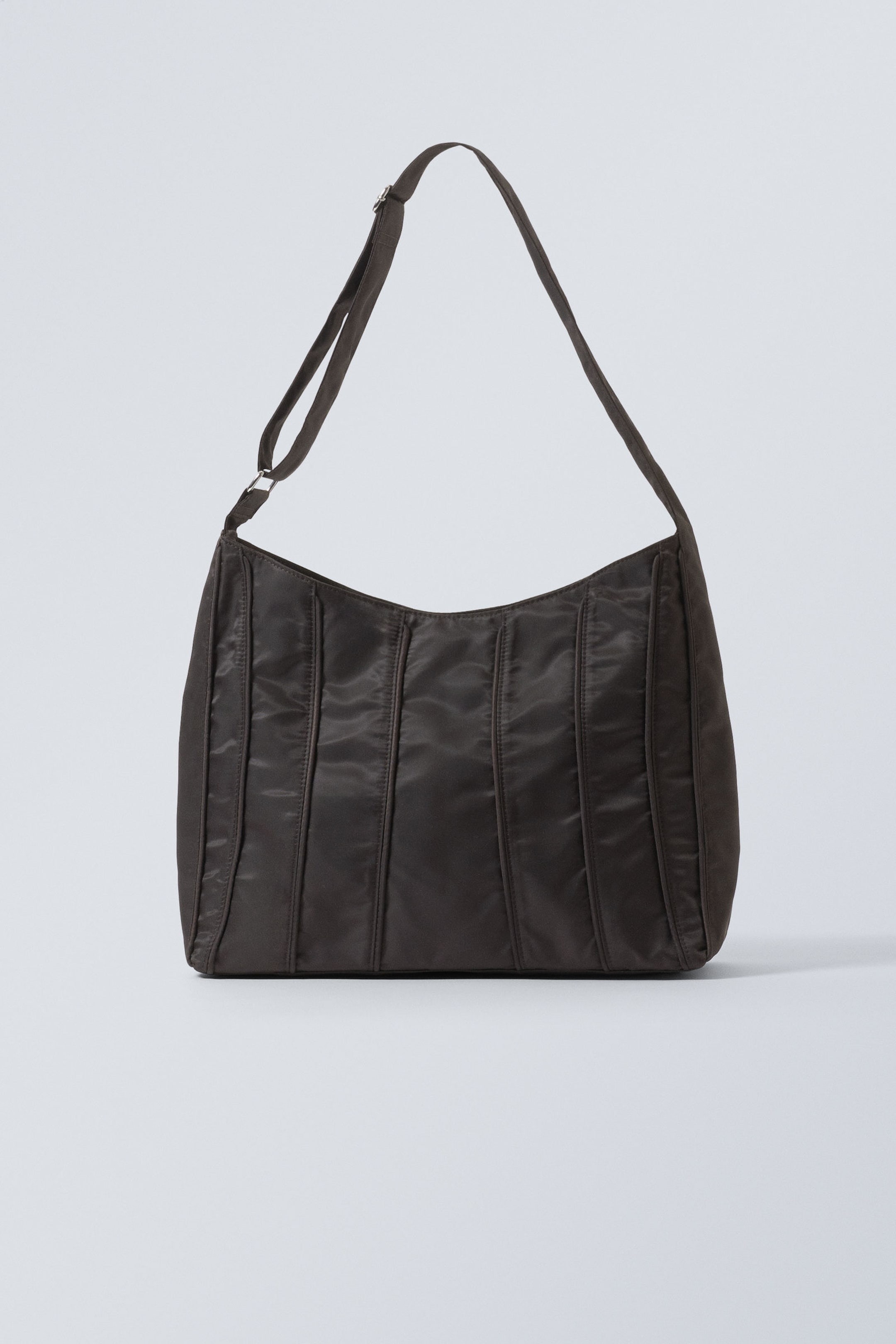 Dark Brown - Piped Shoulder Bag - 0
