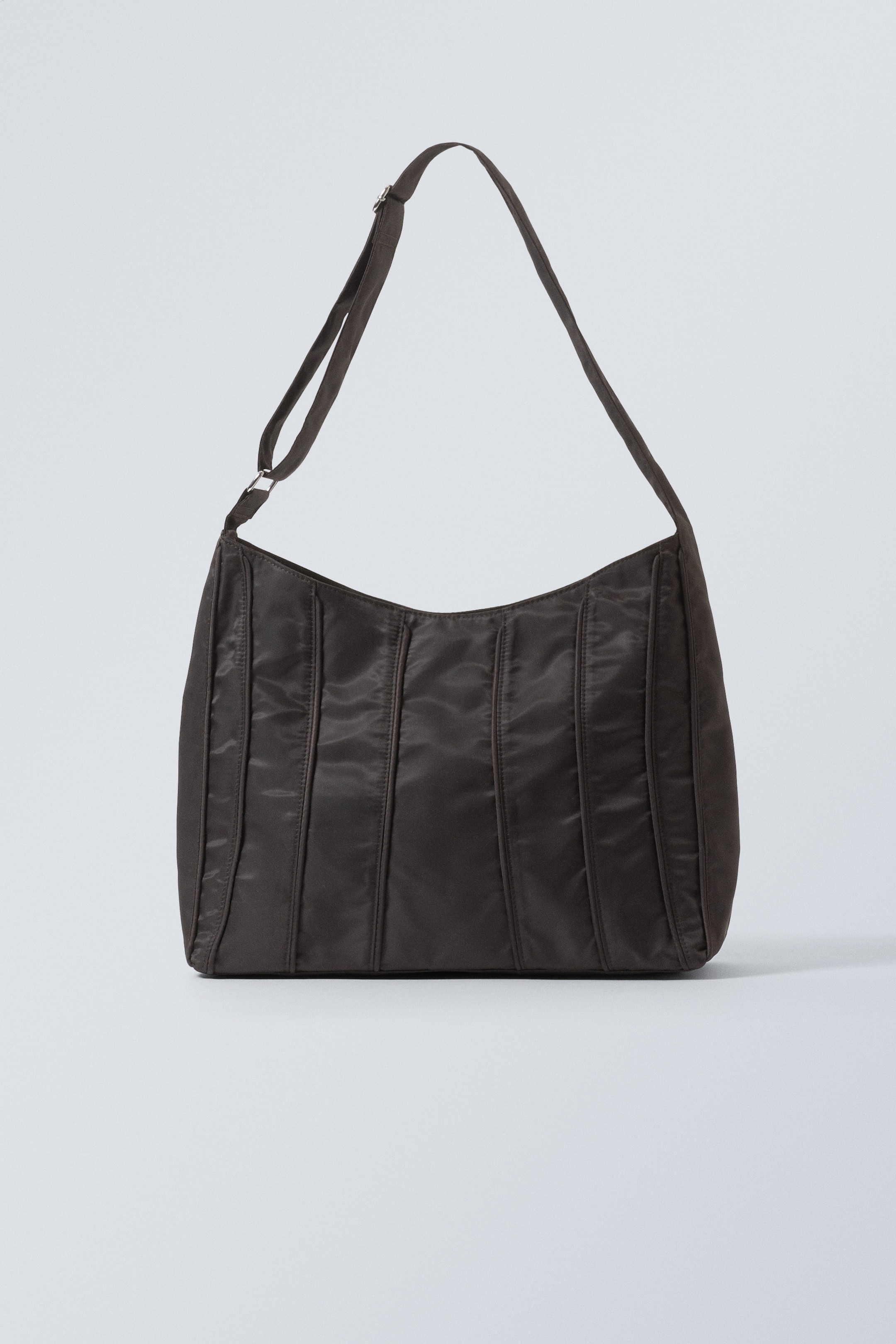 Dark Brown - Piped Shoulder Bag - 0