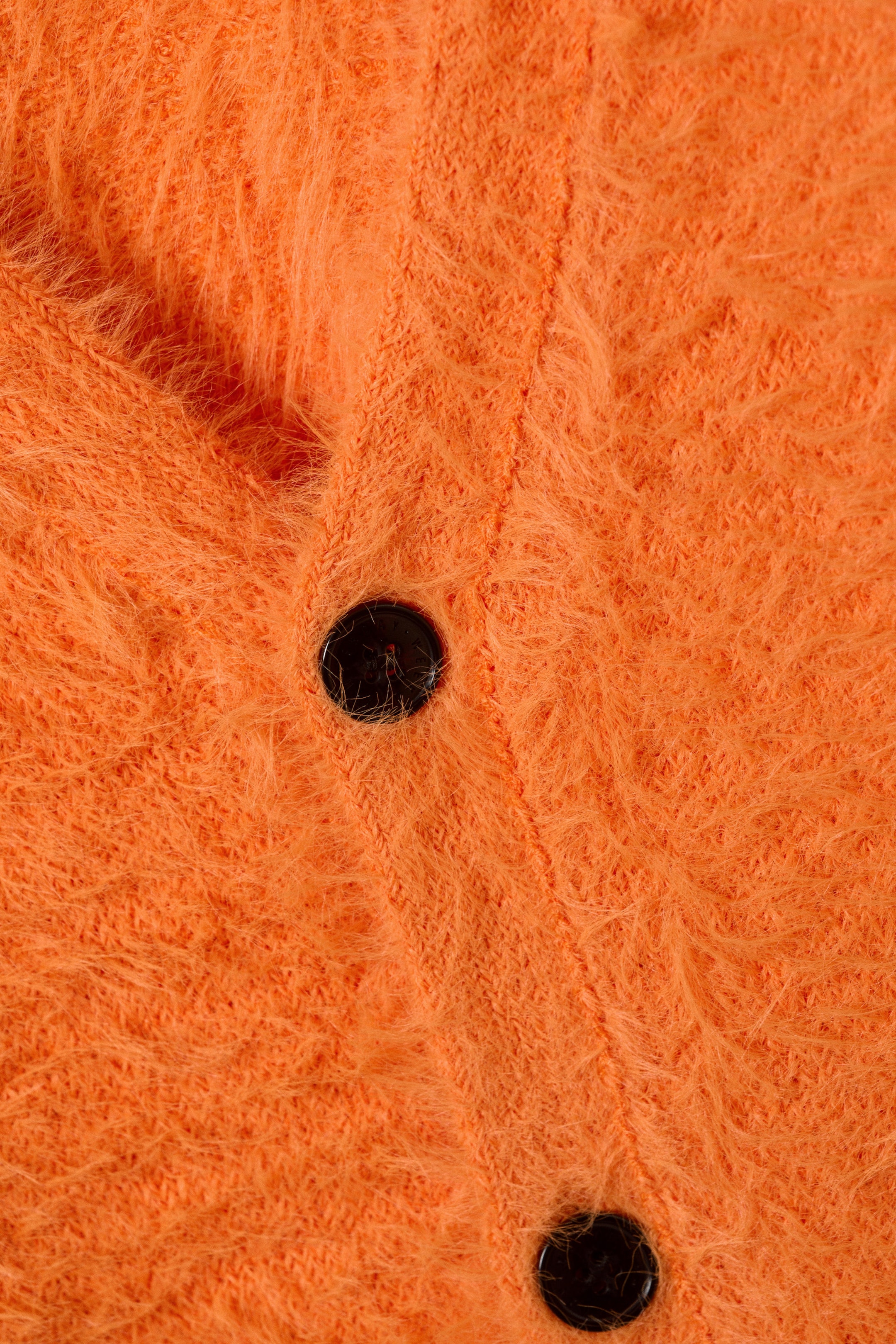 Orange - Hairy V-neck Cardigan - 5