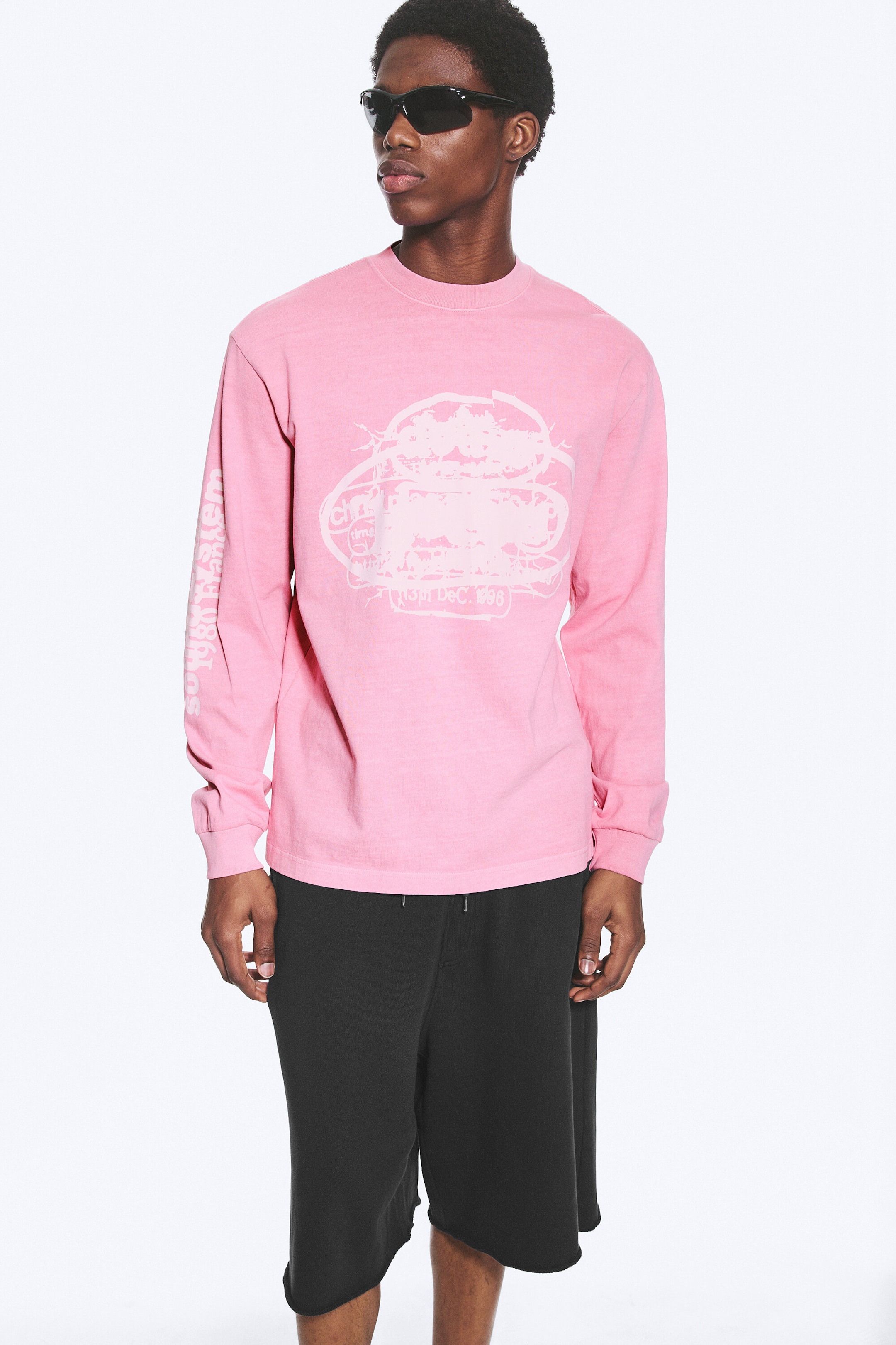 Pink - Logos - Lässiges Longsleeve mit Grafikdruck - 2