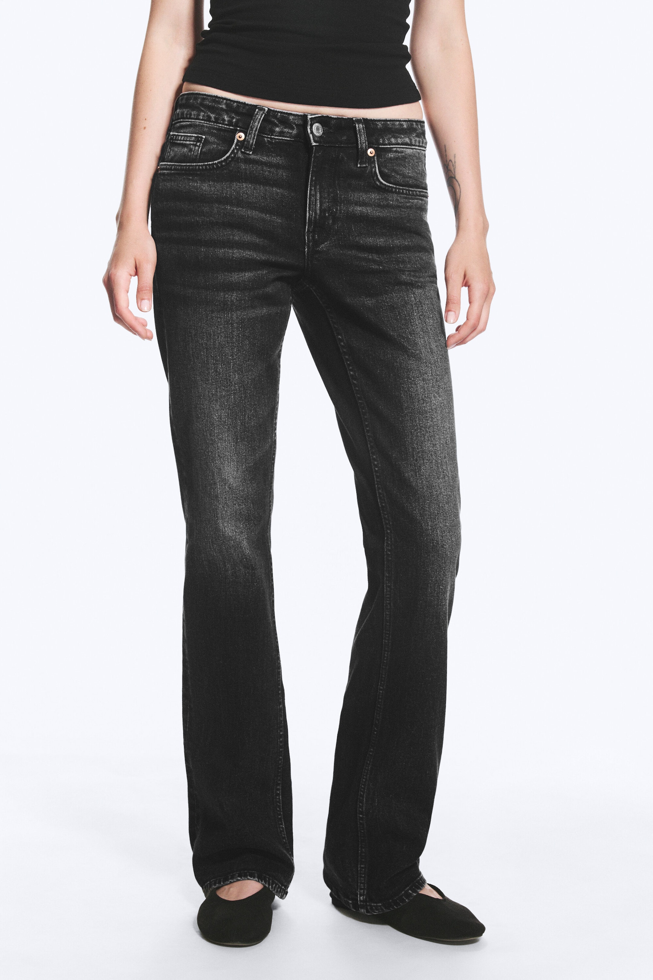 Paloma Black - Black - Tension Mid Rise Slim Bootcut Jeans - 2