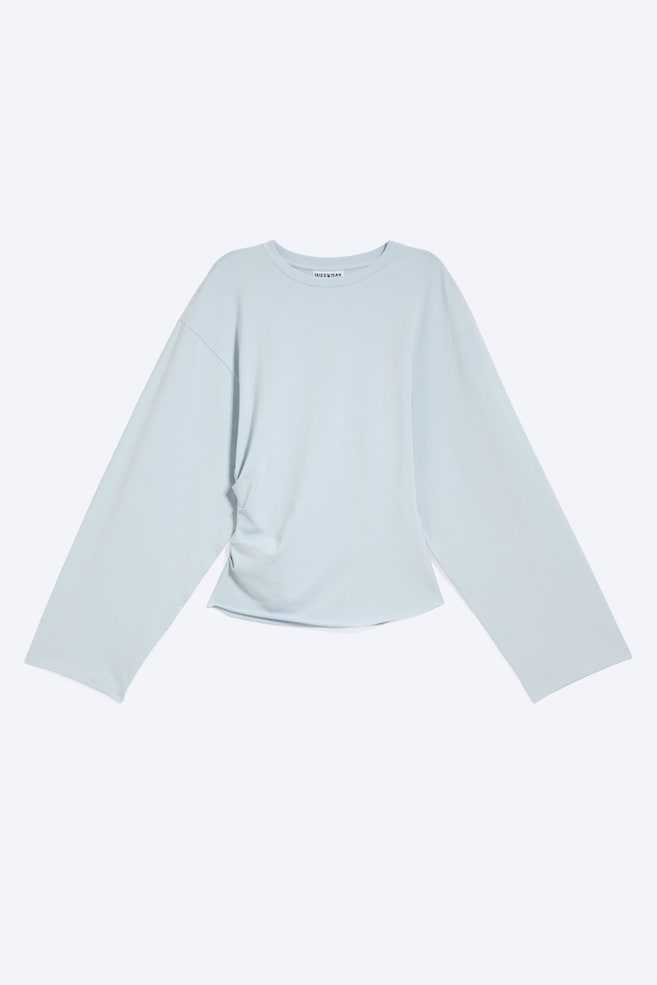 Camiseta con frunces - Azul claro empolvado/Negro/Blanco/Rayas negras y grises - 1