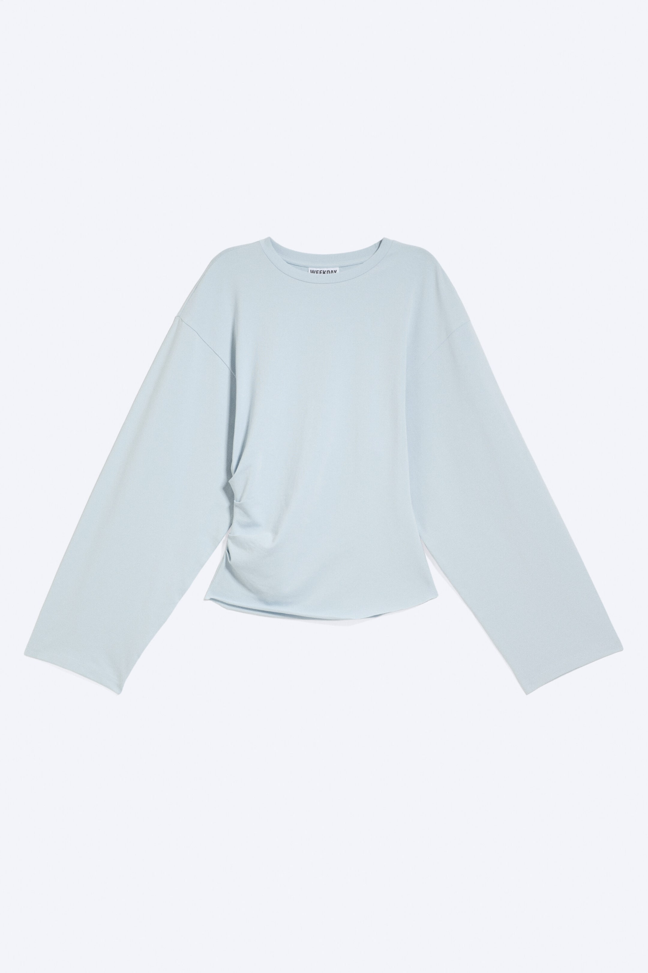 Helles Taubenblau - Gerüschtes Langarm-Shirt - 3