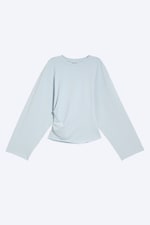 Helles Taubenblau - Gerüschtes Langarm-Shirt - 3