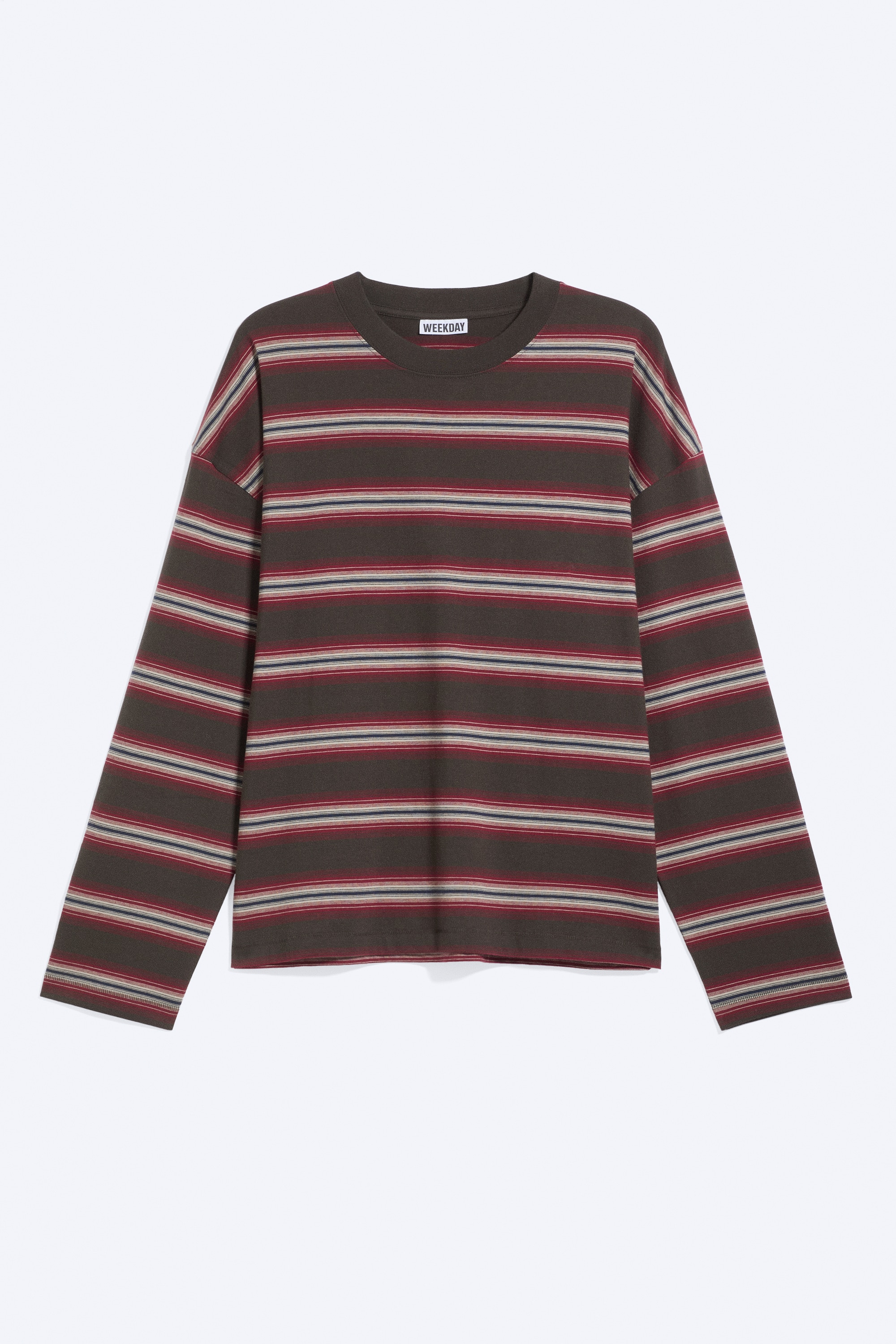 T-shirt graphique oversize manches longues - Marron foncé rayé/Noir - Spirale/Blanc - Racer/Rouge foncé - Racer