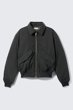 Black - Padded Twill Bomber Jacket - 5