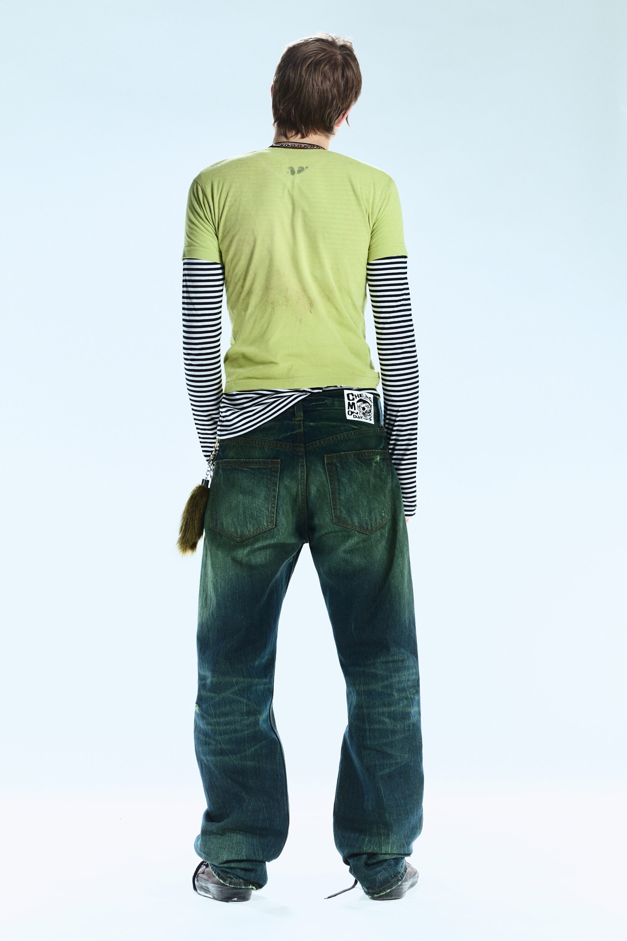 Vert marin - Vert - Jean droit standard taille basse unisexe Anti - 5