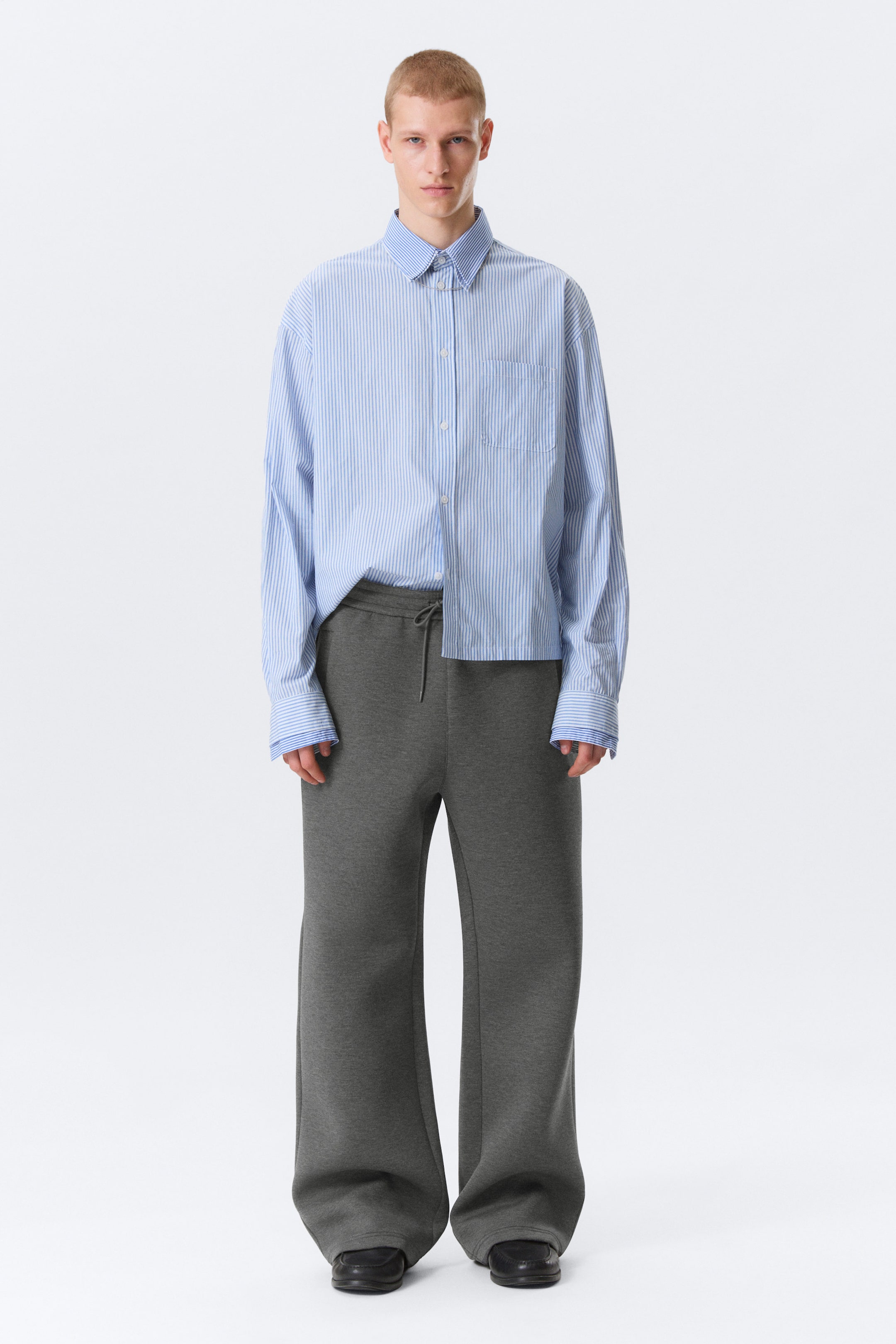 Blue - White Stripes - HUGO HART RELAXED DOUBLE COLLAR SHIRT - 2