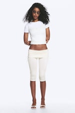 Wit - Ruched Regular Capri Pants - 0