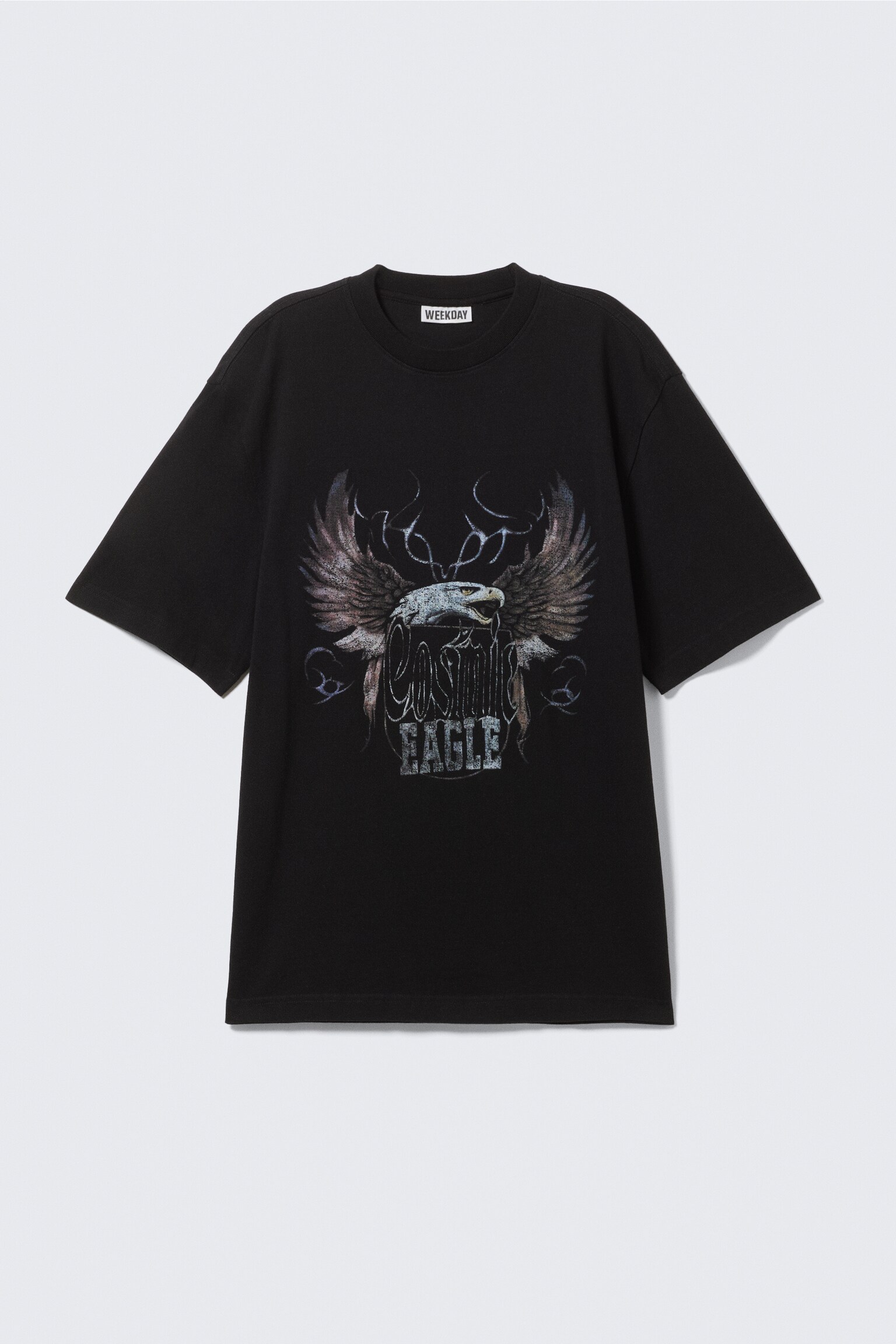 Relaxed Graphic Printed T-shirt - Black - Cosmic Eagle/Black - Thunder Tour/Black - Dragon Gate/Dark Brown - Drea8m - 2