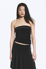 Noir - Haut tube à liens croisés - 0