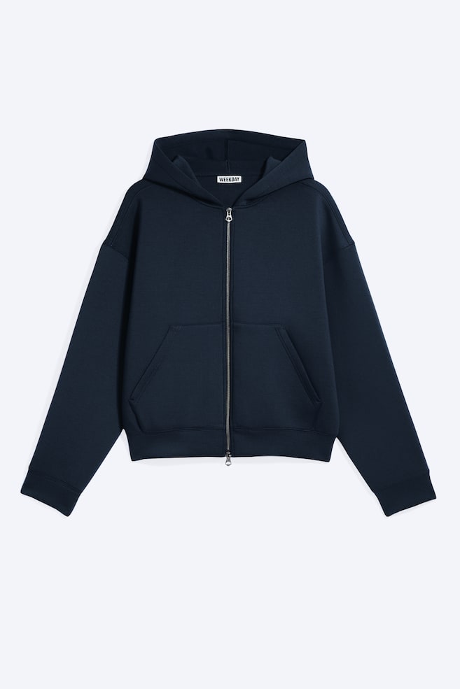 Scuba-Kapuzenpullover mit Reißverschluss Simon - Dunkelblau/Dunkelbraun/Hellgrau meliert/Schwarz/Dunkelgrün/Graumeliert/Helles, staubiges Khakigrün/Dunkelgrau meliert/Dunkelblau - 1