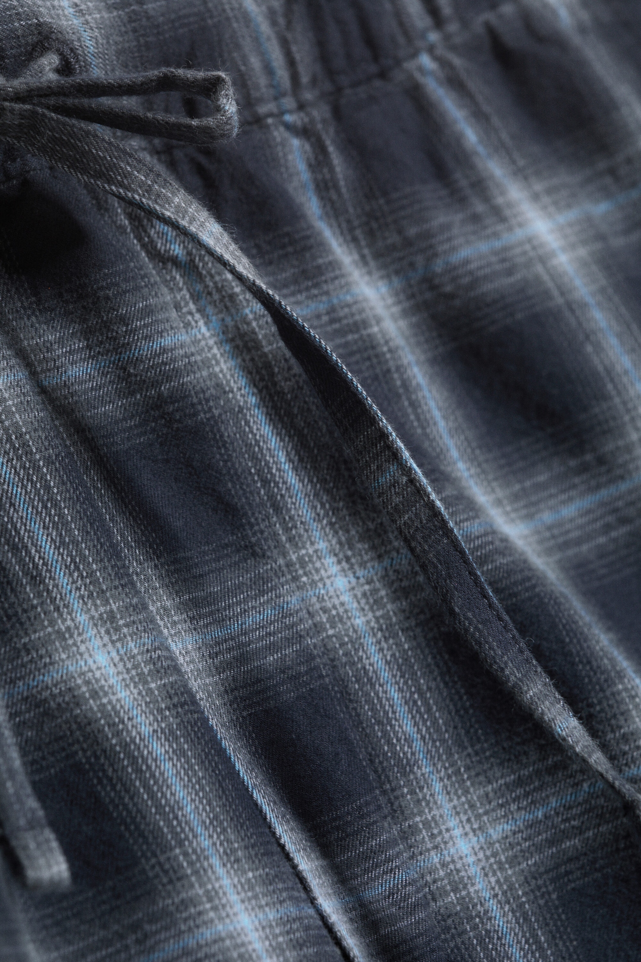 Checked Blue - Relaxed Flannel Pyjama Trousers - 4