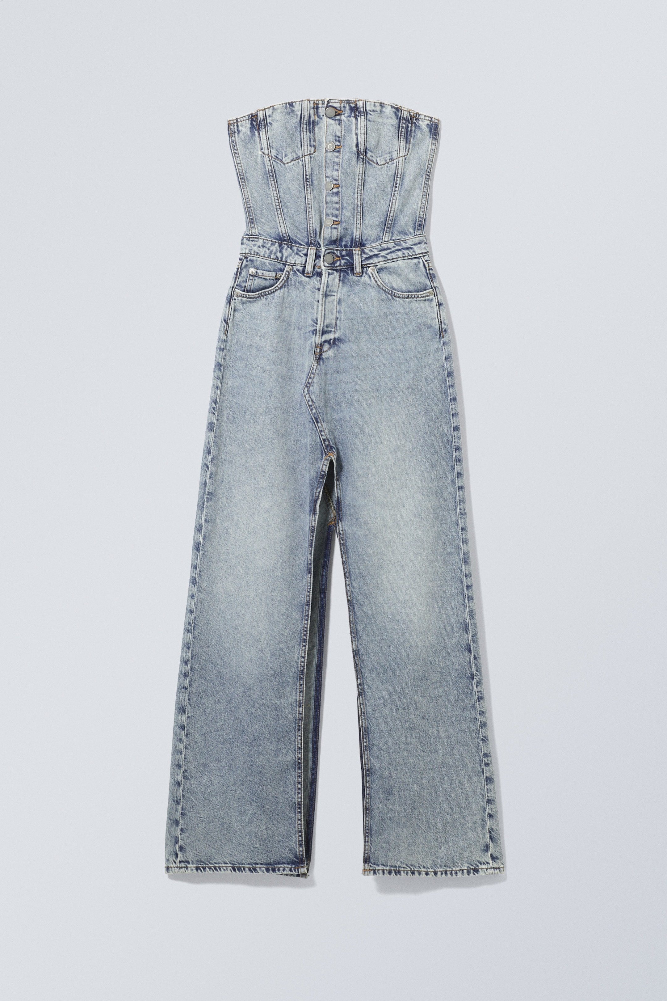Bleu lune - Robe longue en jean léger Scottsdale - 0