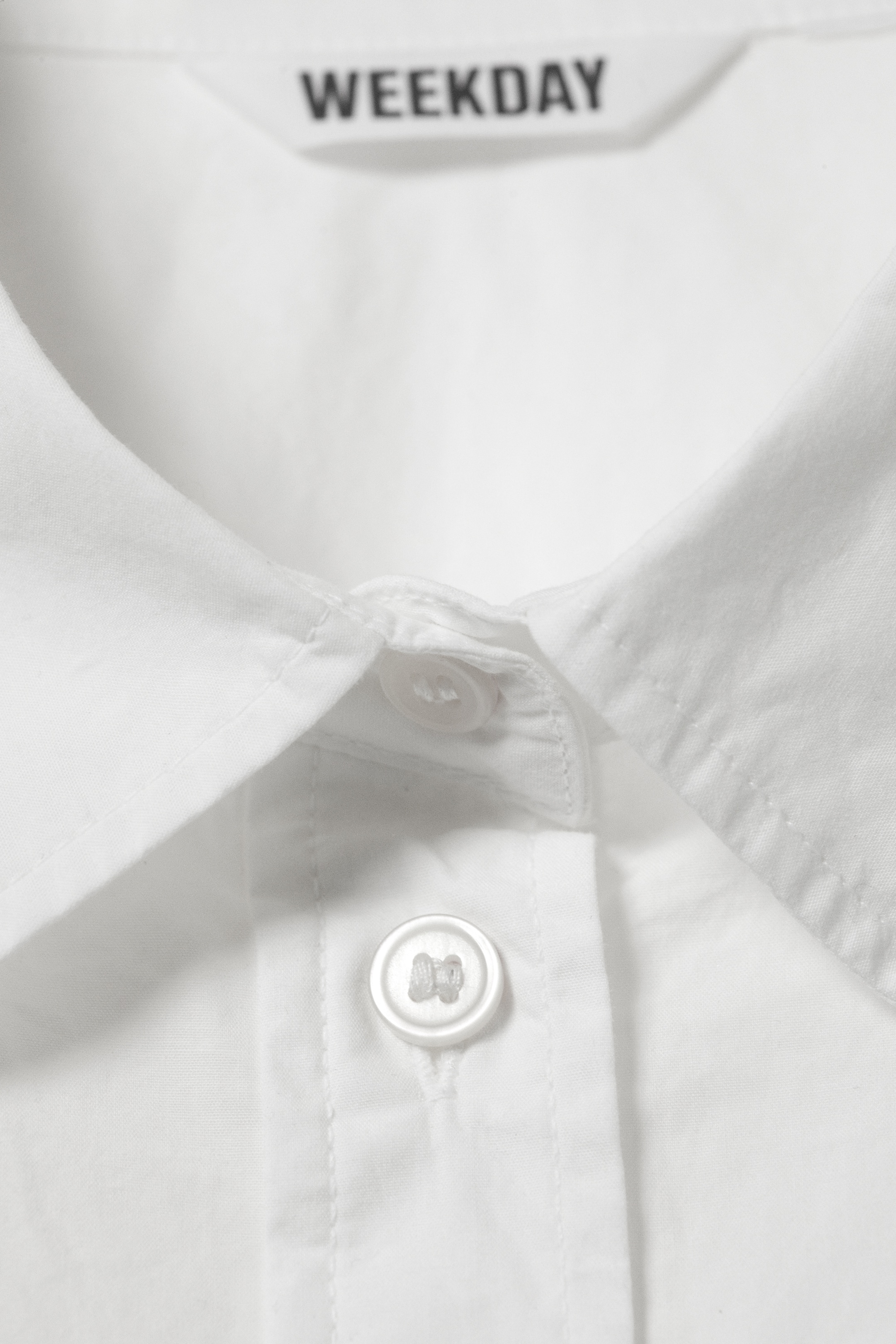 Grotere afbeelding bekijken: Mini Cotton Poplin Shirt Dress - White - DAMES | H&M BE 2
