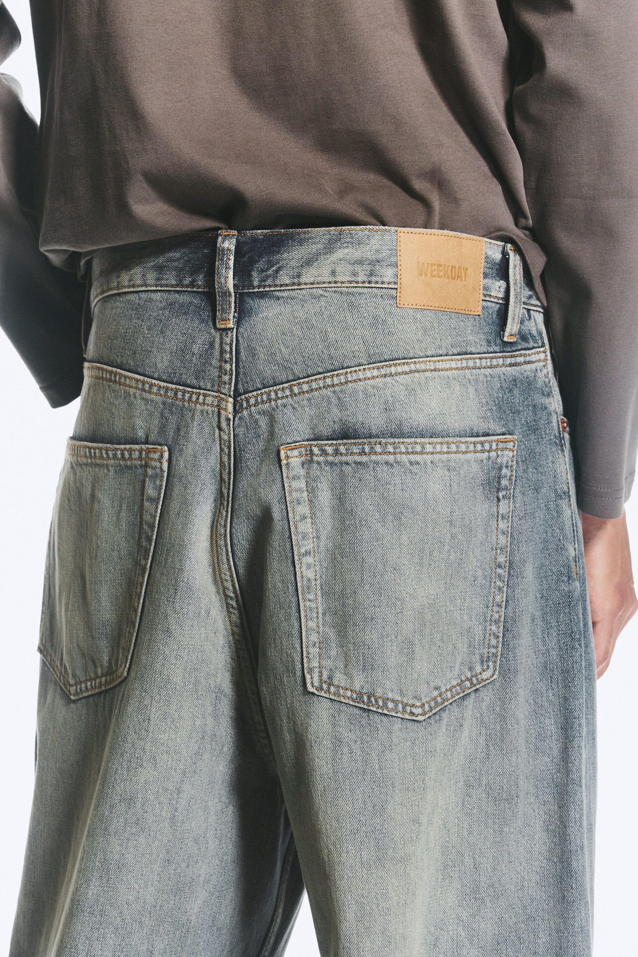 Arizona Blue - Mittelblau - Astro Mid Waist Loose Baggy Unisex Jeans - 4