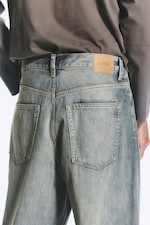 Arizona Blue - Mittelblau - Astro Mid Waist Loose Baggy Unisex Jeans - 4