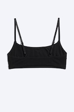 Svart - Bh i mjuk bomull med djup urringning - 4
