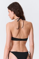 Schwarz - Neckholder-Bikinitop Trägern und Bügeln - 2