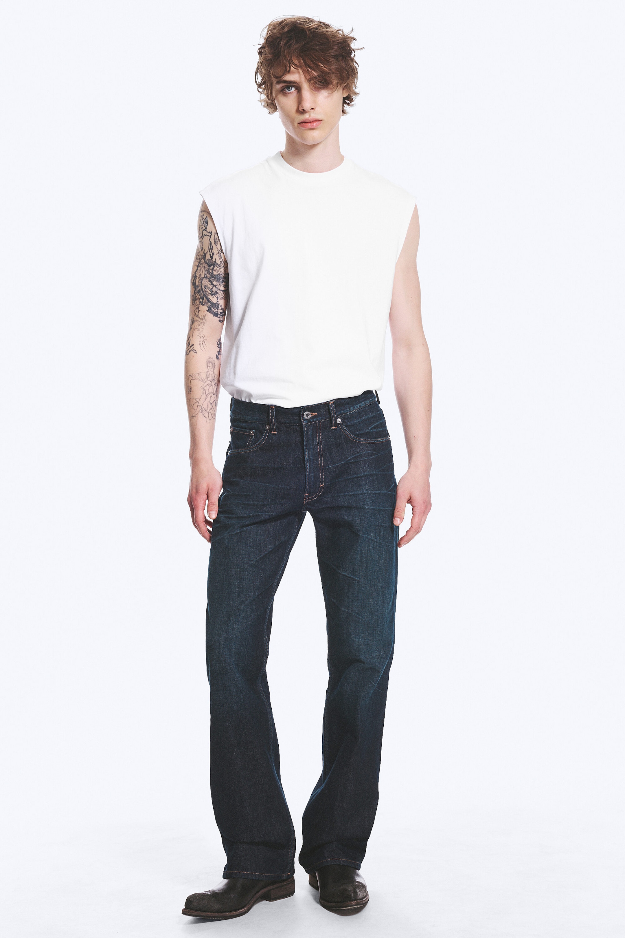 Bounty Blue - Mörkblå - Mercury mid waist relaxed bootcut jeans - 1