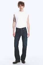 Bounty Blue - Mörkblå - Mercury mid waist relaxed bootcut jeans - 0