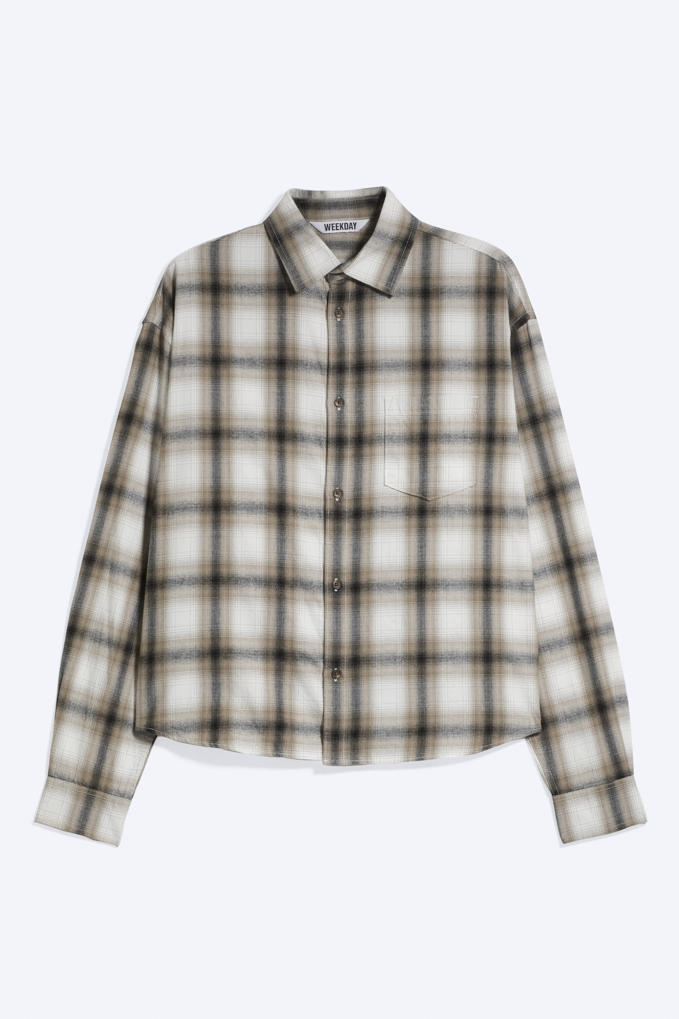 Beige Check - Loose Boxy Checked Shirt - 1