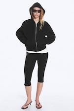 Black - Oversized Scuba Zip-Hoodie - 0