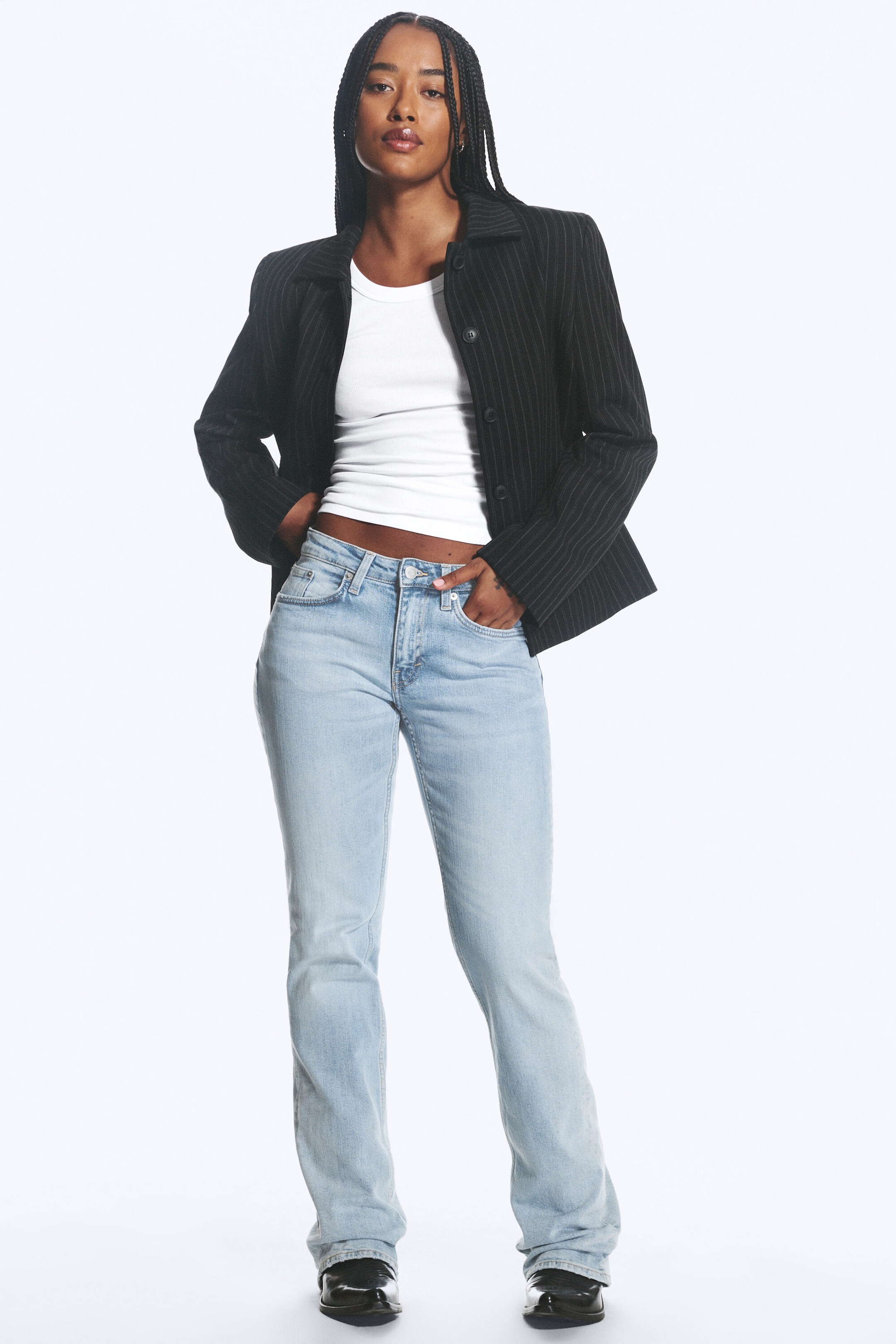 Dream Blue - Light Blue - Tension Mid Rise Slim Bootcut Jeans - 1