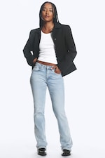 Fresh Blue – lyseblå - Tension bootcut jeans med mellomhøy midje og smal passform - 0