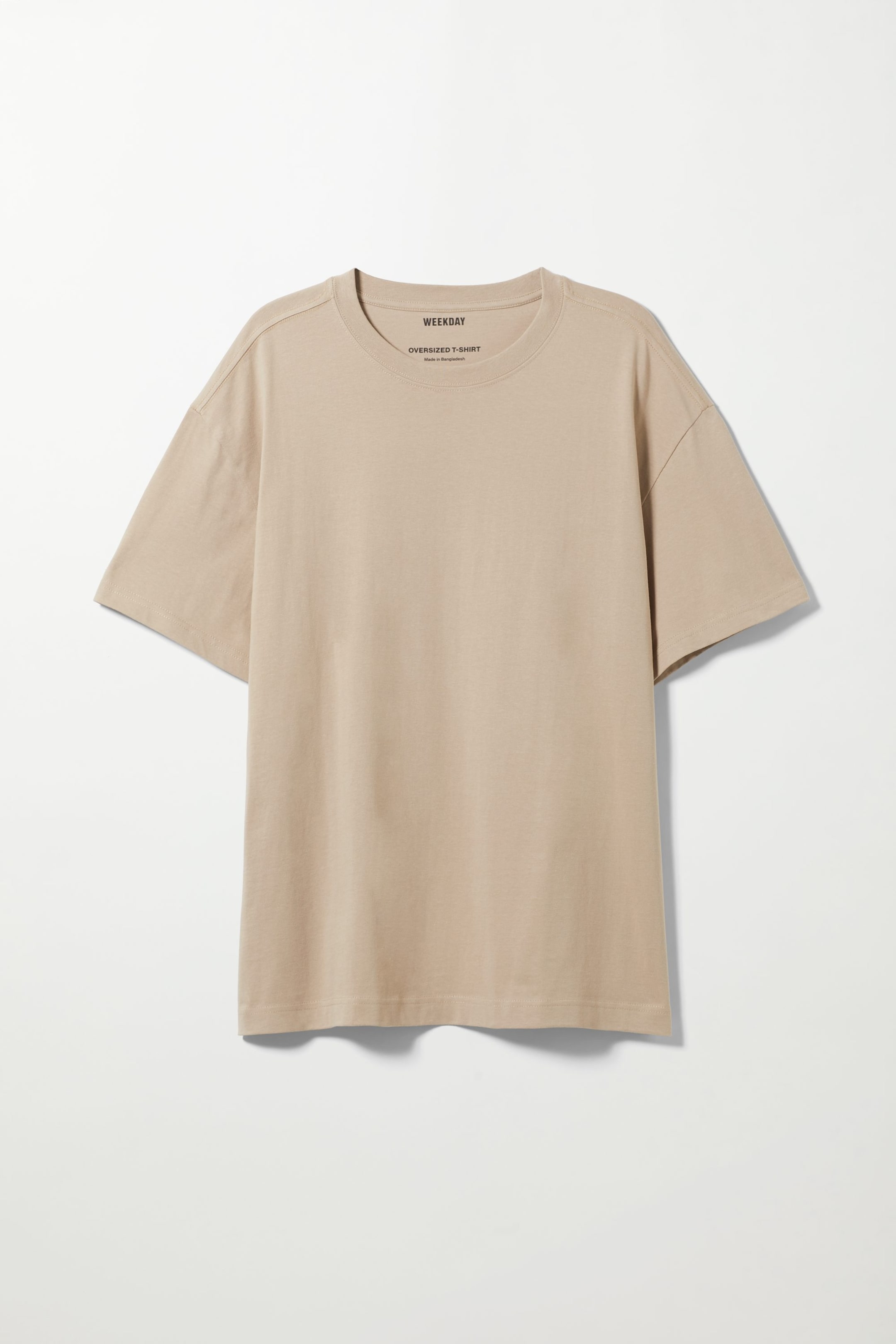 Beige - Oversized Heavyweight T-shirt - 0
