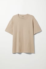 Beige - Oversized Heavyweight T-shirt - 0