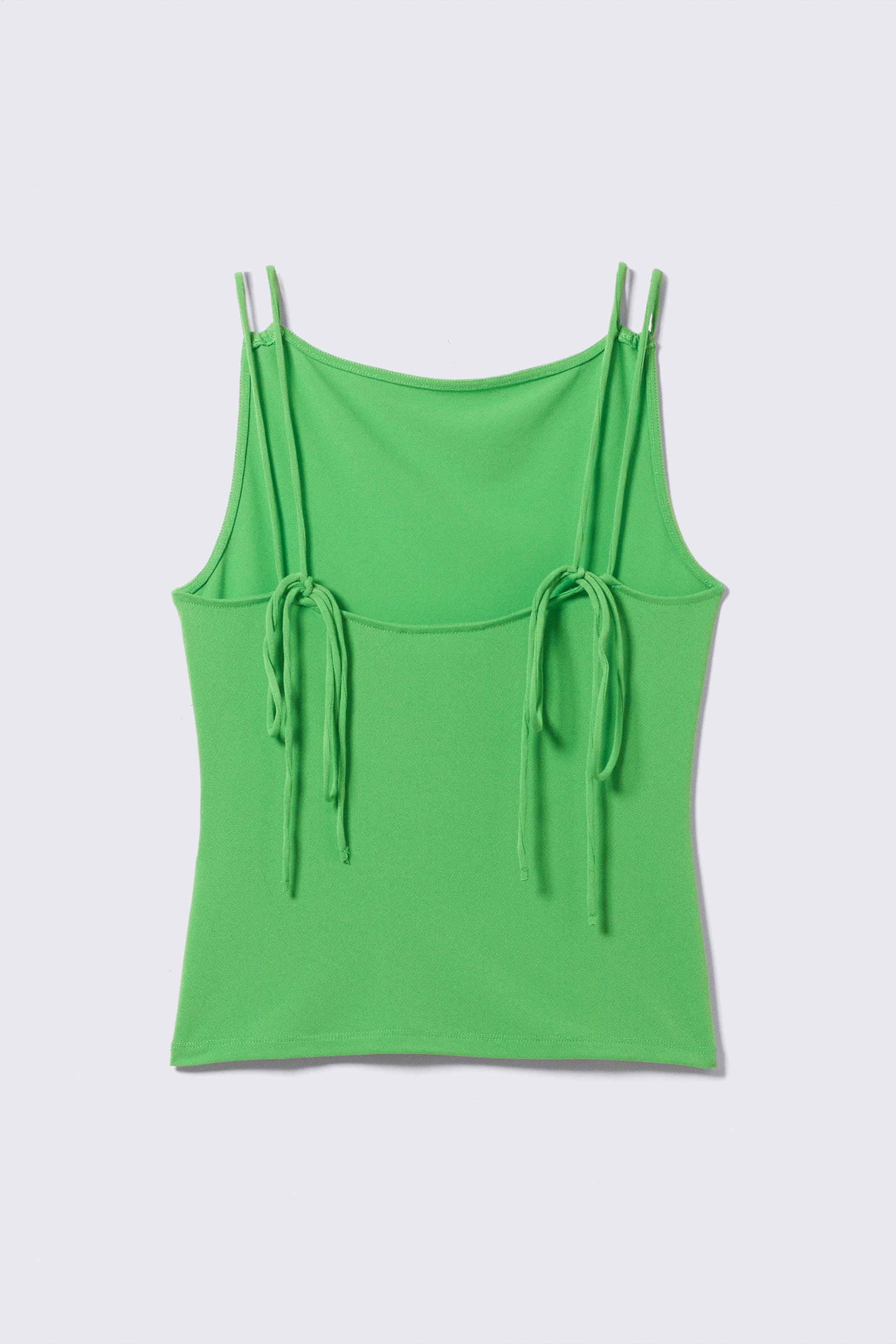 Bright Green - Strappy Boat-Neck Jersey Tank Top - 4