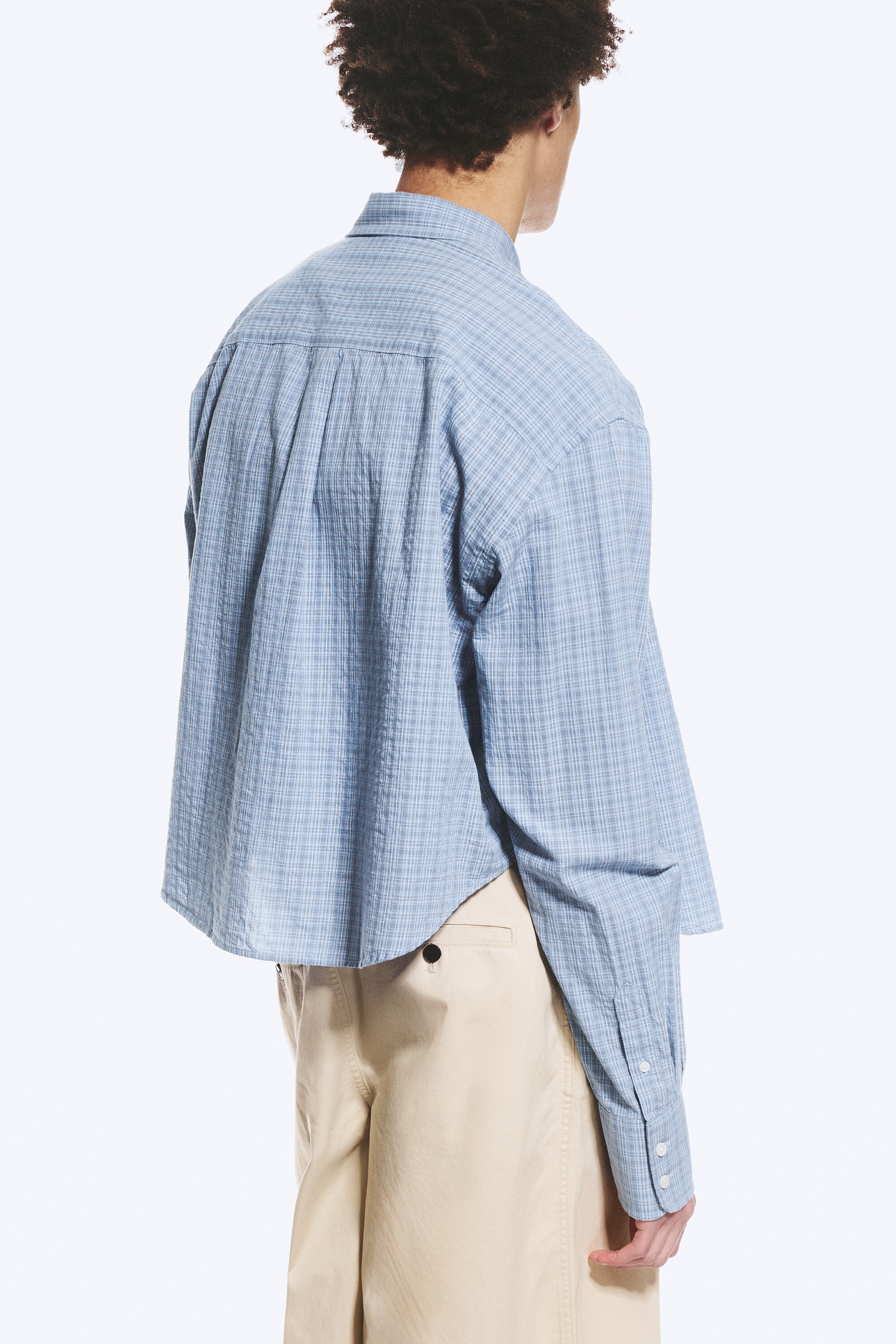 Dusty Blue - Checked - Ruimvallend katoenen overhemd - 3