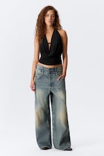 Black - Sleeveless Waterfall Top - 1