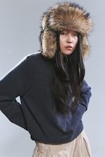 Dark Mole - Faux Fur Trapper Hat - 1