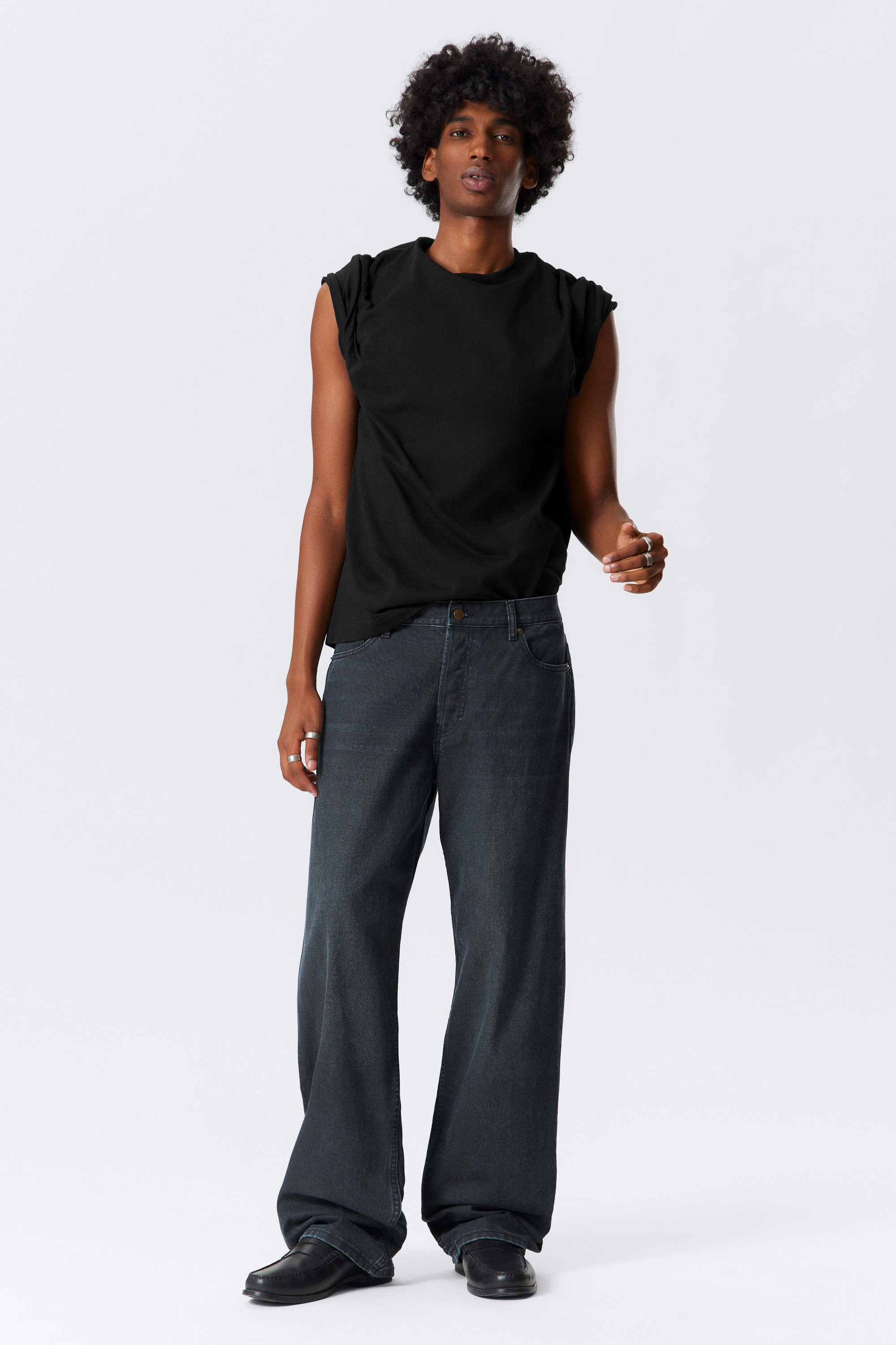 Blue Layer - Sphere Low Waist Loose Straight Leg Jeans - 1