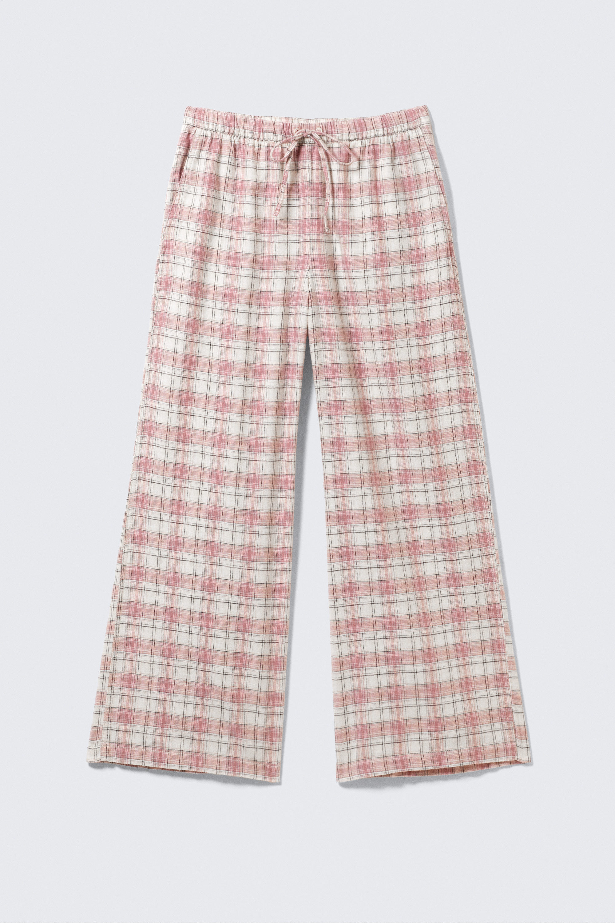 Rosa & Vit Rutig - Pyjamasbyxor i flanell - 4