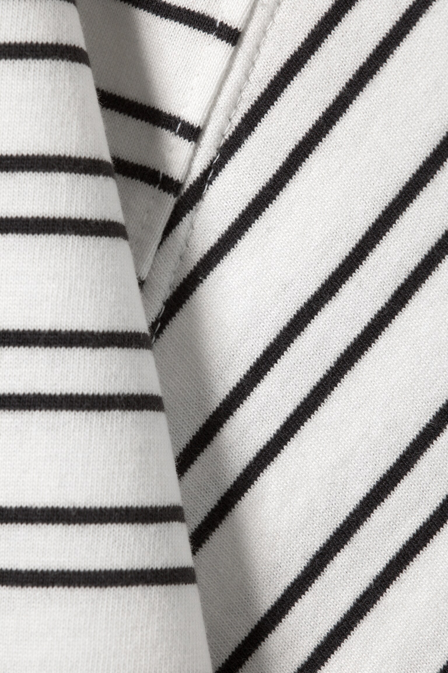 Relaxed Boxy Cotton T-shirt - Striped White/Dark Grey/Striped Grey/White/Black/Navy Blue - 4