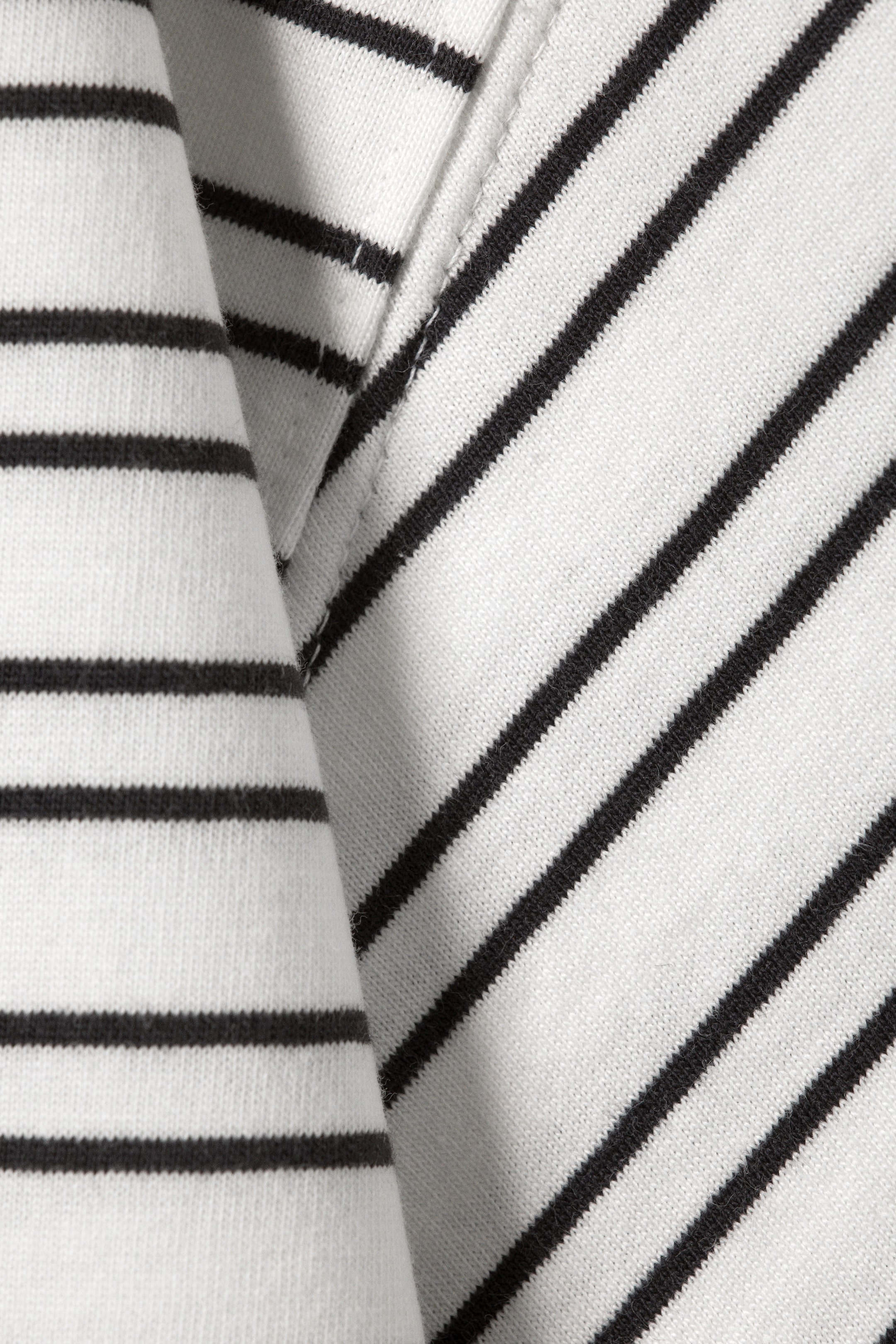 Striped White - Relaxed Boxy Cotton T-shirt - 2