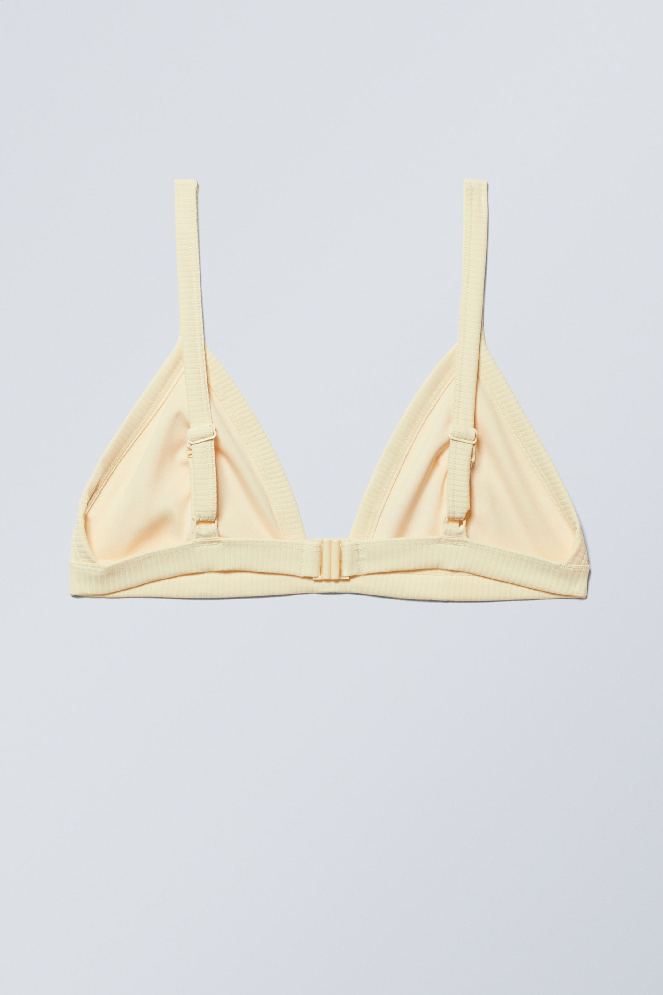 Light Yellow - Ribbed V-neck Bikini Top - 4