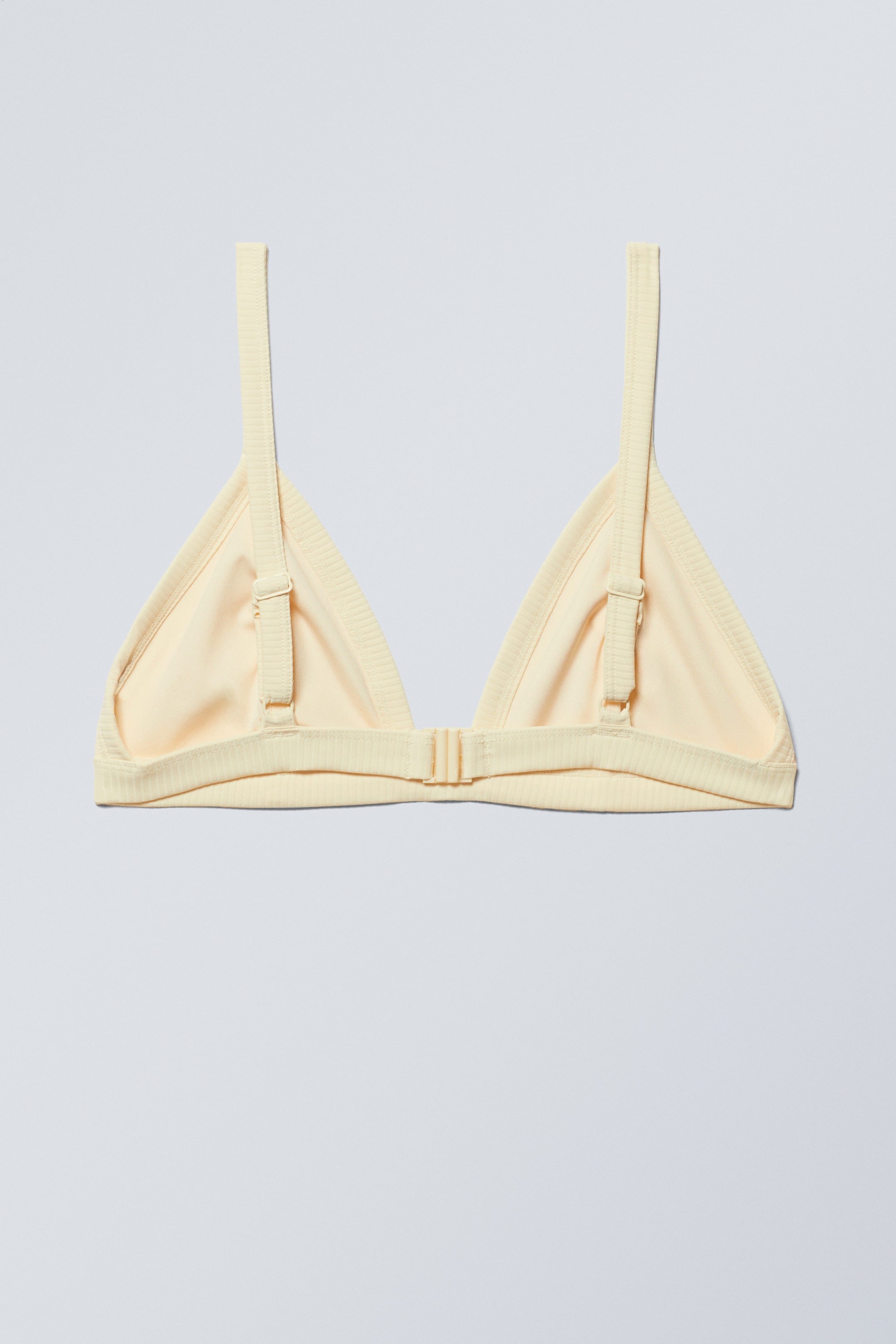 Light Yellow - Ribbed V-neck Bikini Top - 2