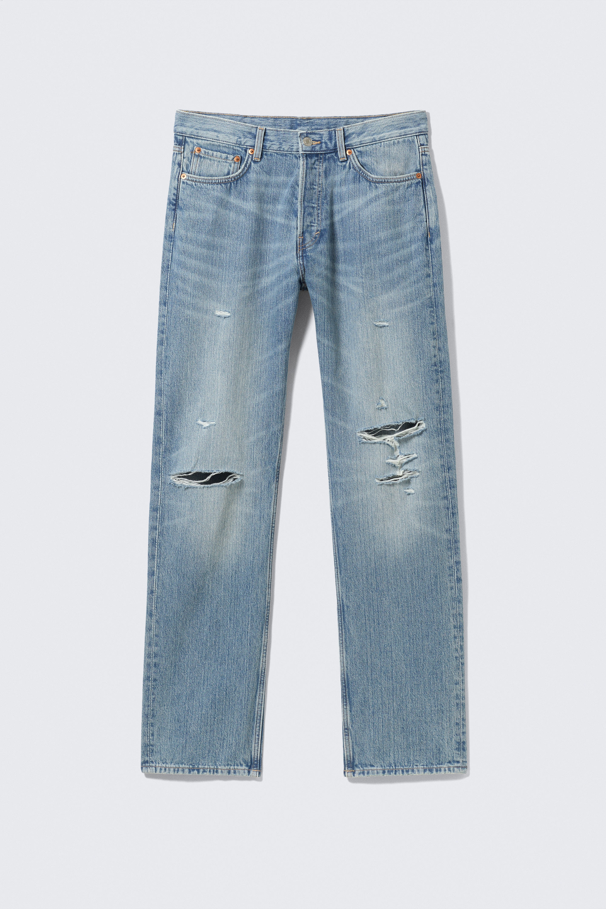 sunday mid rise slim tapered jeans - Cerulean Blue - Light Blue