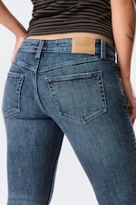 Dusky Blue - Medium Blue - Hour Low Rise Skinny Bootcut Leg Jeans - 4