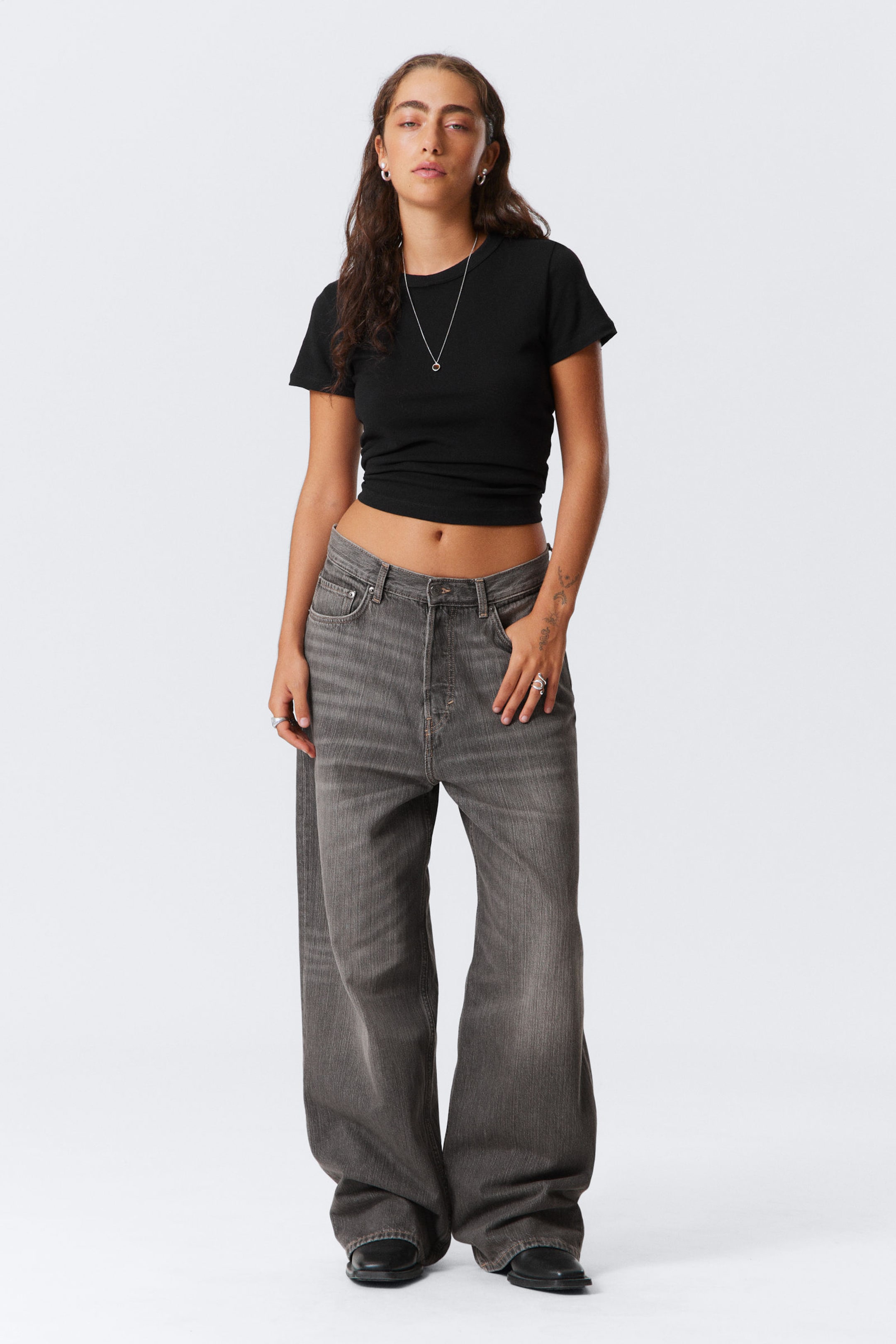 Mine Grey - Astro Loose Baggy Leg Jeans - 4
