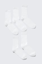 White - 5-pack Sport Socks - 0