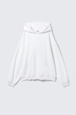 Weiß - Schwerer Oversized-Hoodie - 0
